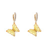 Acrylic earrings with butterfly, zirconium, accessories, European style, micro incrustation