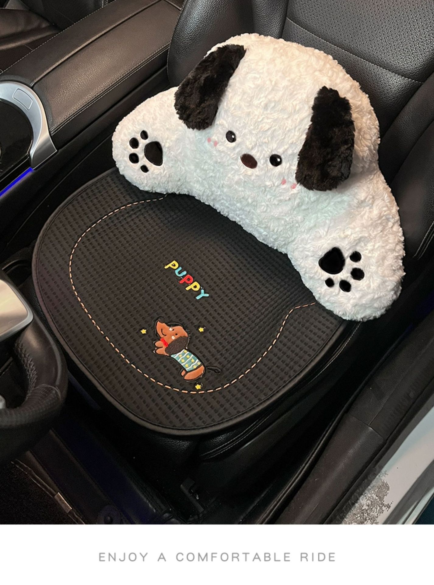 Summer Car Seat Cushion Ice Silk Cooling Cushion Breathable Four-Season Universal Cartoon Cute Puppy Car Interior Car Seat Cover