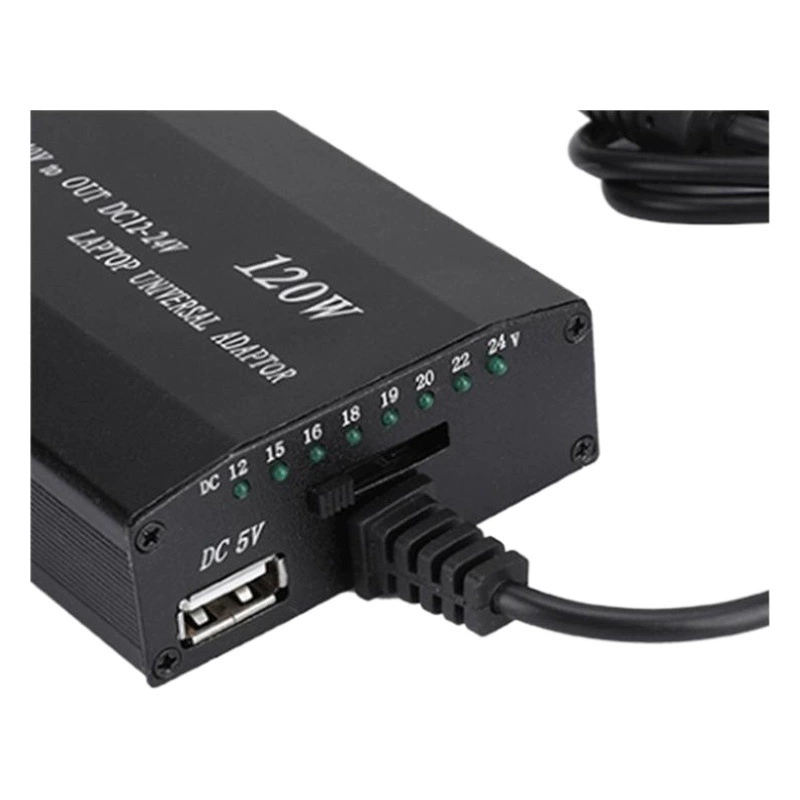 Автомобильное зарядное устройство двойного назначения, блок питания для автомобильного ноутбука мощностью 120 Вт с USB-портом и адаптером 34