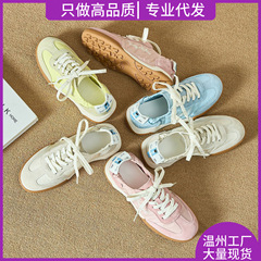 芭蕾德训鞋真皮软底透气阿甘鞋女2025新款夏季轻便休闲运动小白鞋