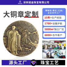 大铜章金属纪念章定制旅游景点周年庆徽章工艺礼品奖章定做批发