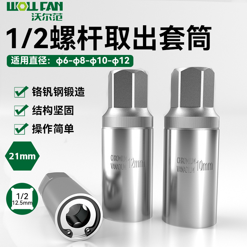 糸切れボルト取り出し器ボルト解体ツール1/2角型ダブルスクリュー糸切れねじ取り出し器スリーブ|undefined
