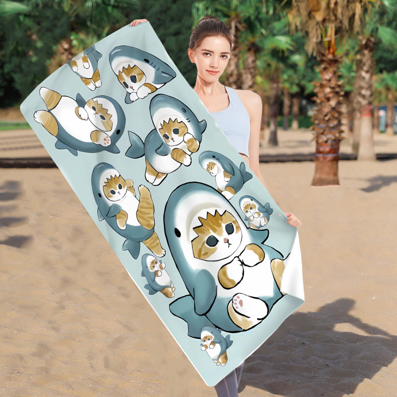 마오푸 샌디 상어 고양이 비치 타월