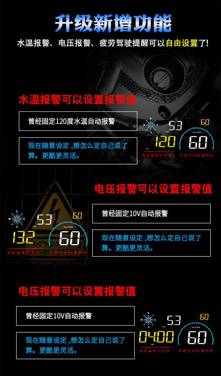L5U new universal obd car hud head-up display GPS speed measurement electronic dog black technology speed suspension