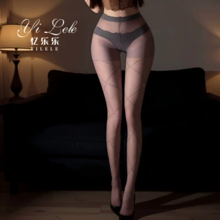情趣丝袜银丝菱形格交叉条纹大码透明性感黑丝夜店女调情性趣内衣
