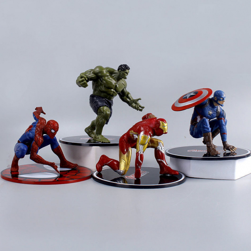 Veneno hecha a mano Avenger Spiderman Iron Man equipo de escritorio modelo de chasis de automóviles decoración muñeca