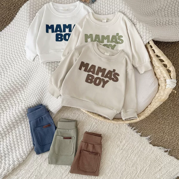 Baby Spring and Autum Long-Sleeved Tops and Pants Two-Piece Set Infant Clothes Sports European and American Boys and Girls Suits Hot