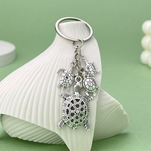 亚马逊专供创意复古合金乌龟钥匙扣配饰动物手机挂件手提包装饰