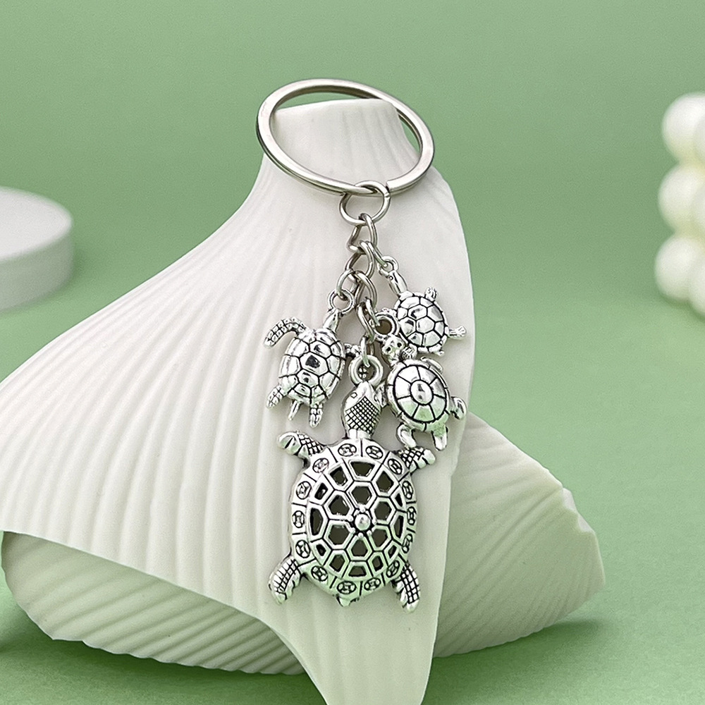 亚马逊专供创意复古合金乌龟钥匙扣配饰动物手机挂件手提包装饰