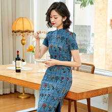 诚招代理中国风女装夏季2025年新款棉麻刺绣日常改良旗袍25026