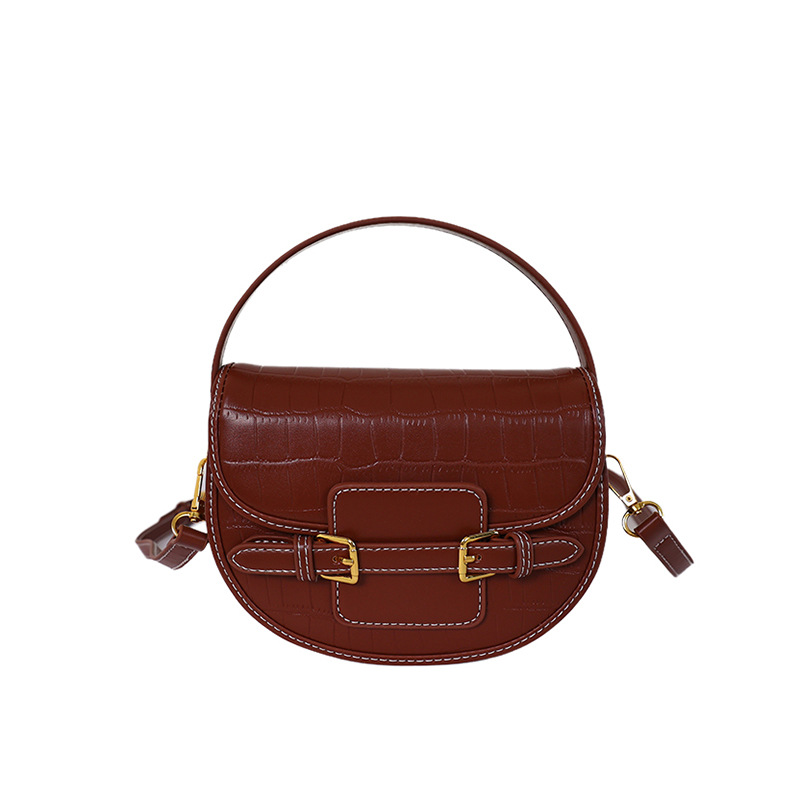 Crocodile Pattern Shoulder Bag Mujeres 2026 nuevo cross-border universal bolso cuadrado pequeño nicho diseño de moda silla de montar