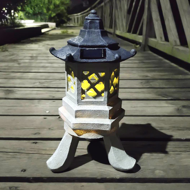 Lámpara solar decoración simulación piedra lámpara al aire libre jardín césped resina decoración creativa paisaje escultura