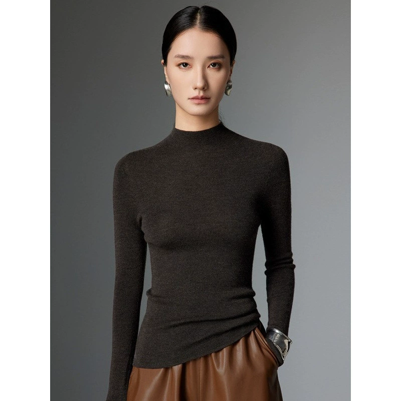 160S Yangzi Yarn Fine-Spun Half-Turtleneck Wool Sweater for Women, Autumn and Winter Sweater, Machine Washable Top, Inner Layer Knit Base Shirt 160S Yangzi Yarn Fine-Spun Half-Turtleneck Wool Sweater for Women, Autumn and Winter Sweater, Machine Washable Top, Inner Layer Knit Base Shirt