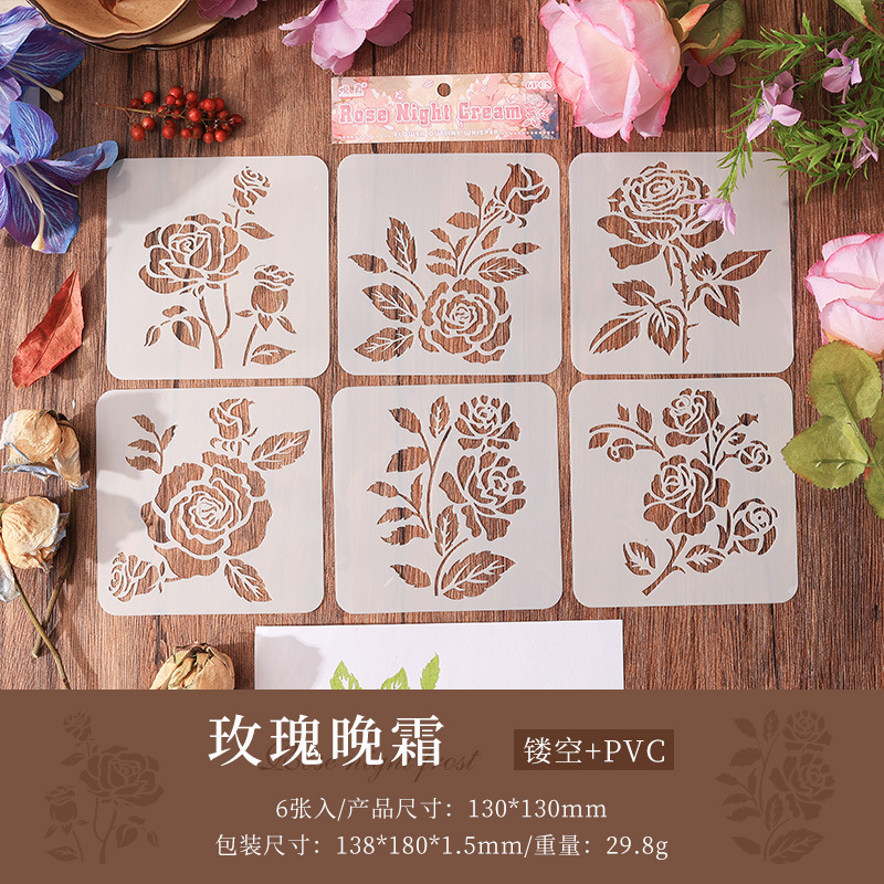 花低語の透かし彫りの絵のテンプレートの手帳の素材の花卉の図案の子供の絵の学生の手は絵の板を書き写します。|undefined