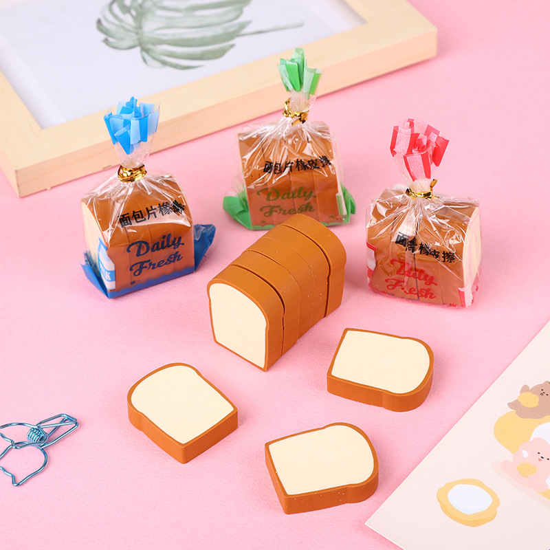 76g Weight Eraser Stationery Type 1 Set Quantity Creative Cartoon Toast Bread Eraser Student Modified Eraser Clean Large Eraser Children's Prizes