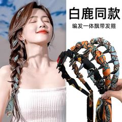 レトロなチェーンリボンヘッドバンド、ヘアタイ、編み込みヘッドバンド、高級ヘアバンド、女性用ファッショナブルなヘアピン、スカーフ、ヘッドバンド