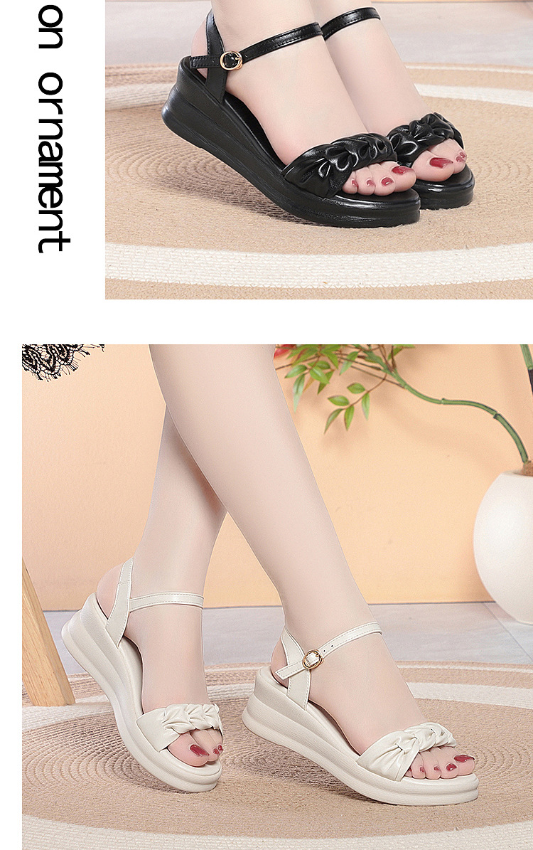 Sandal cao gót nữ hở mũi đế xuồng da thật, gót 9 cm, chống trượt nhẹ — màu đen chi tiết 8