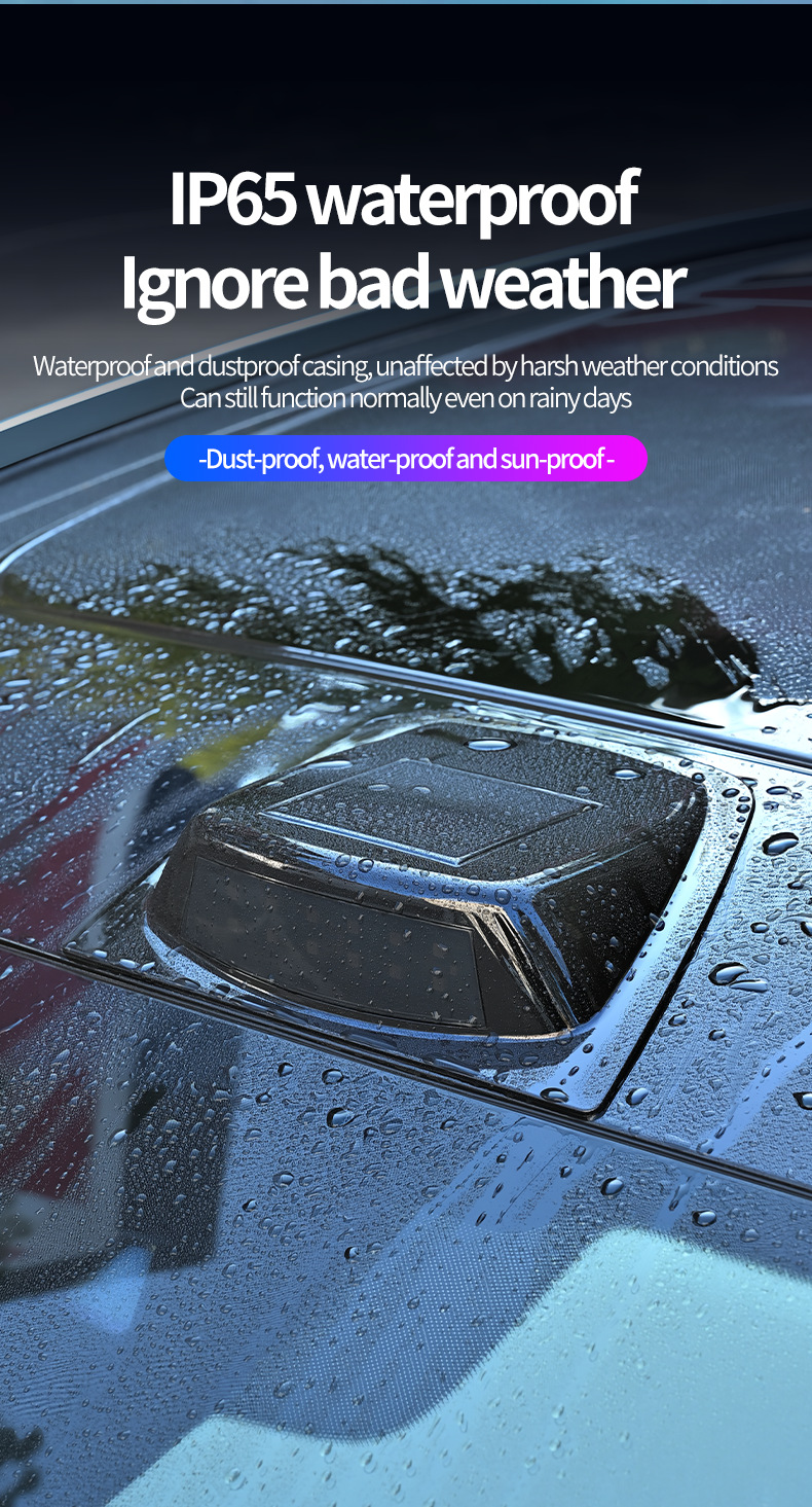 Cross-Border Solar-Powered Led Car Lights, Radar Cover Laser Lights, Vehicle-Mounted Warning Lights, Remote-Controlled Colorful Car Modification Lights