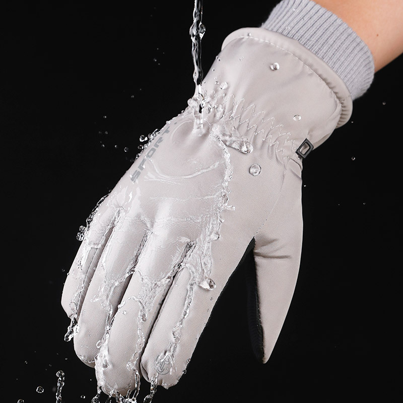 Guantes de esquí al aire libre para hombres y mujeres en invierno caliente más vello grueso ciclismo montaña impermeable antideslizante guantes de pantalla táctil de algodón