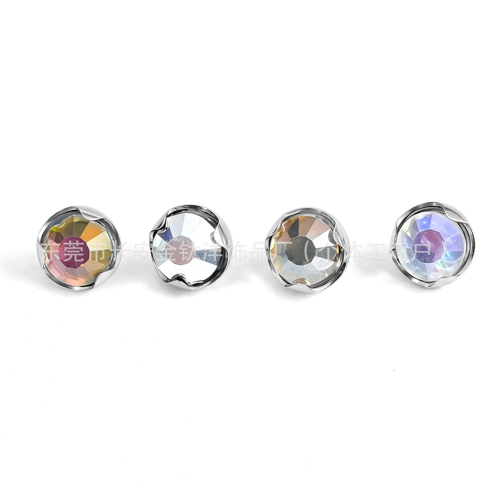 F136 Titanium Wave Edge CZ Embedded Lip Stud Barbell G23 Titanium Piercing Jewelry detail image 4