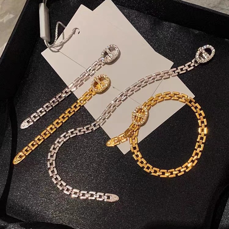 Pig Nose bracelet watch chain buckle chain inlaid zircon niche design adjustable