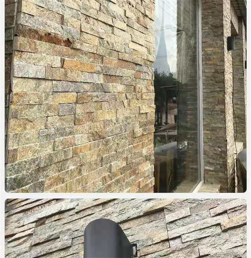 暖色调米黄色文化石别墅外墙黄砂岩文化砖庭院景墙毛石板岩墙砖-阿里巴巴