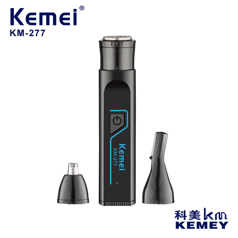 Komei máquina de afeitar portátil KM - 277 multifuncional máquina de afeitar eléctrica 3 - en - 1 recorte de pelo nasal conjunto de máquina de afeitar