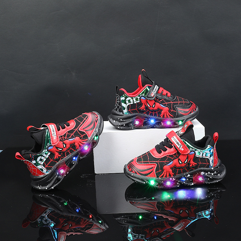 Children's New Leather Sports Shoes for Boys, Spring & Fall Flats for Girls, Led Luminous Light-Up Toddler Shoes