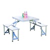 Outdoor folding table aluminum alloy conjoined portable stalls to promote camping barbecue tables and chair suits