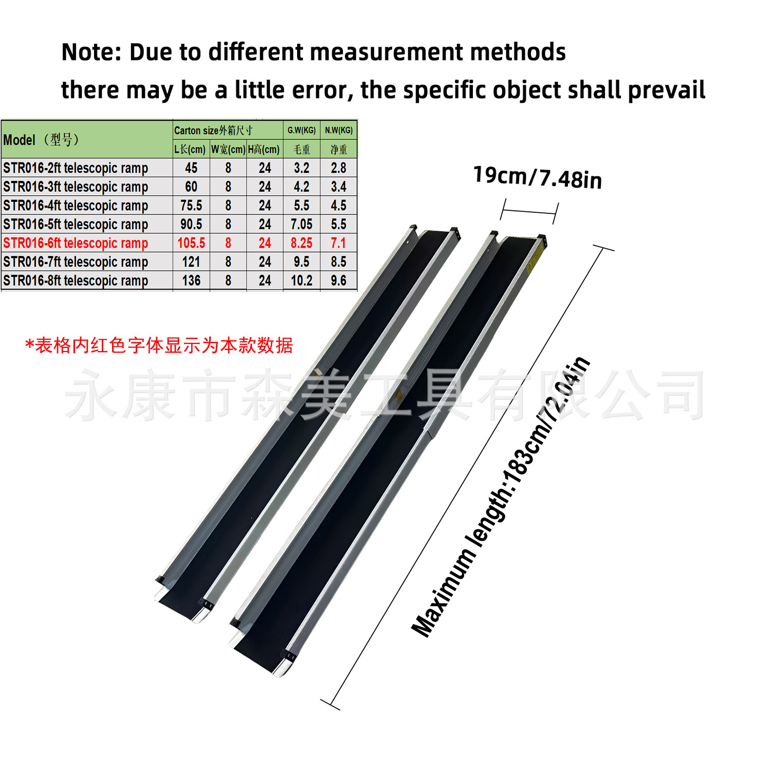 6FT(핸드백 포함 2개) 길이 180*폭 18.9cm, 단축 길이 105cm