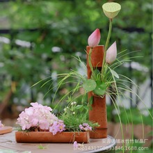 日式干花竹筒花瓶茶道竹制复古花器禅意桌面插花摆件简约小型花盆