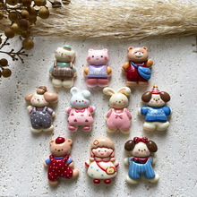 可爱动物女孩猫咪兔子树脂配件 diy手机壳洞洞鞋鞋扣发饰装饰材料