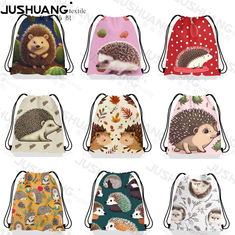 刺猬束口袋      刺猬儿童生日派对抽绳双肩背包袋便携收纳袋跨境