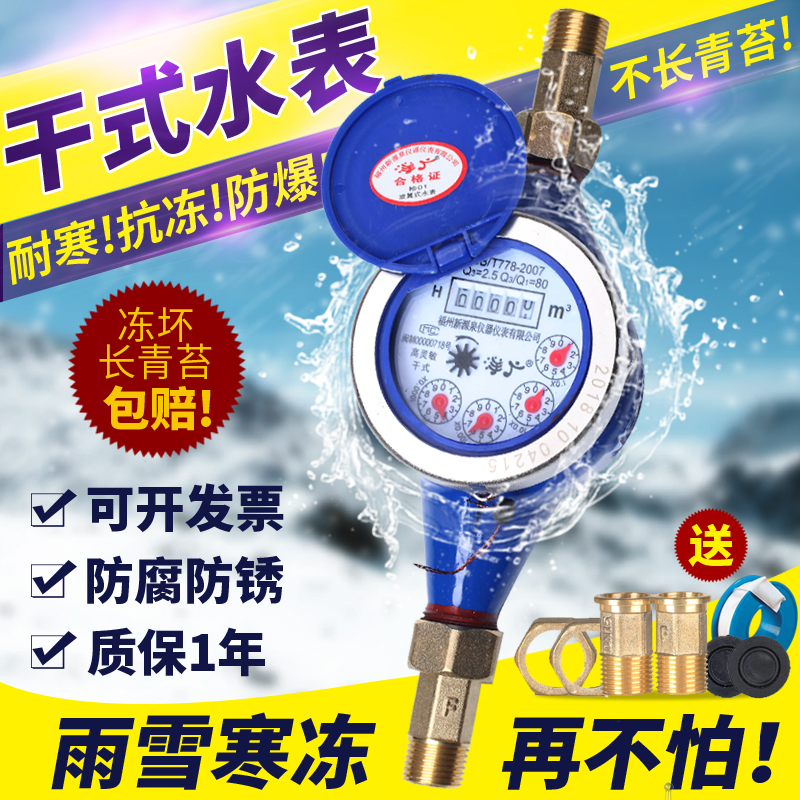 干式水表家用国标防冻防爆不长青苔不起雾水表4分6分出租房冷水表