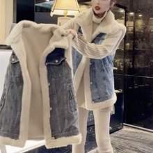 加绒牛仔马甲女士上衣春夏新款韩版宽松百搭显瘦加厚马夹棉衣外套