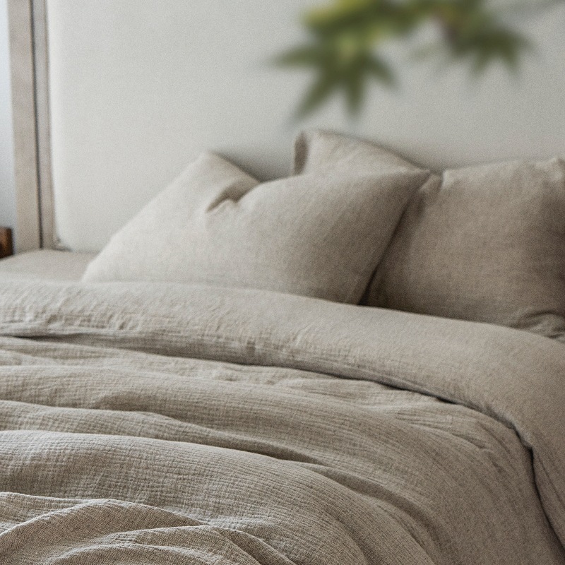Class A Double-layer Gauze Four-piece Set, Pure Cotton, Suitable For Sleeping Naked, Japanese-style Simple Homestay,_voghion.com