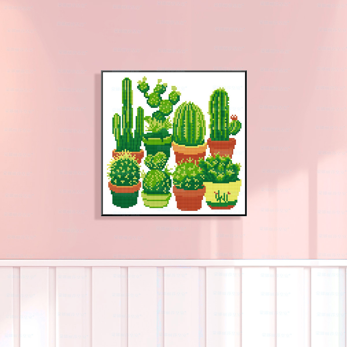 Mona Lisa Royal Crosspointed variedad de cactus plantas modernas minimalistas sala de estar decoración de entrada bordado de hilo a mano image 6