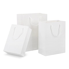現物卸売り白紙紙純白袋服装店包装袋プレゼント手提げ袋paper tote bag