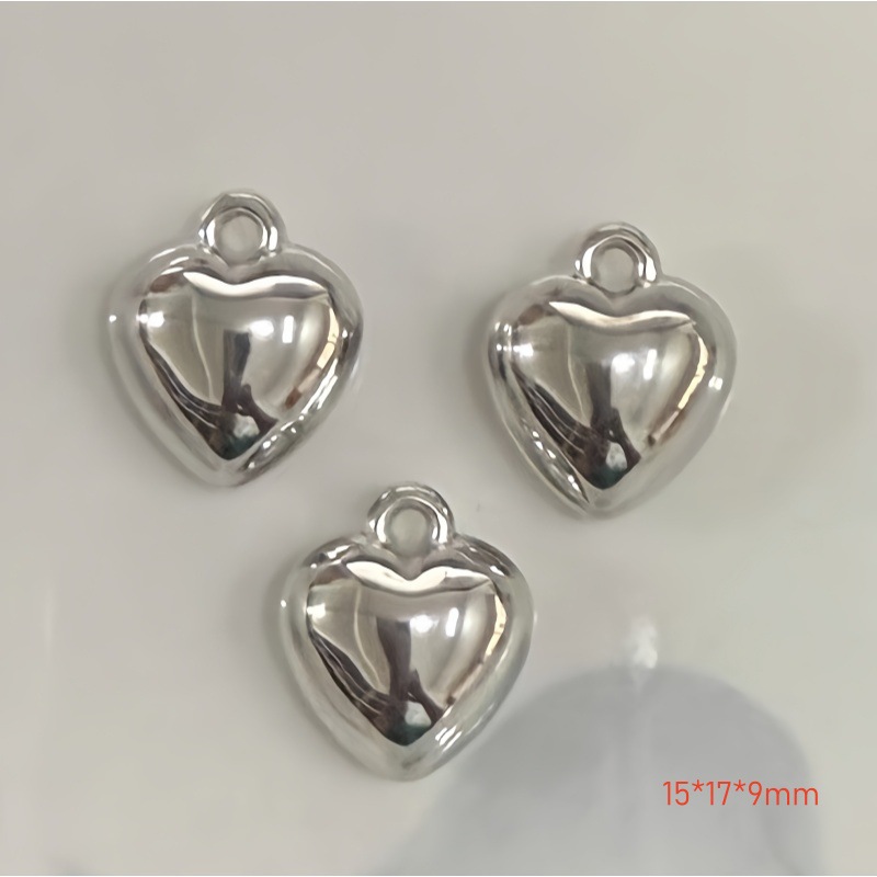 Chapado en oro y plata para proteger el color de la superficie brillante de acrílico melocotón amado colgante en forma de corazón pulsera manual collar de clavícula juguete DIY image 12