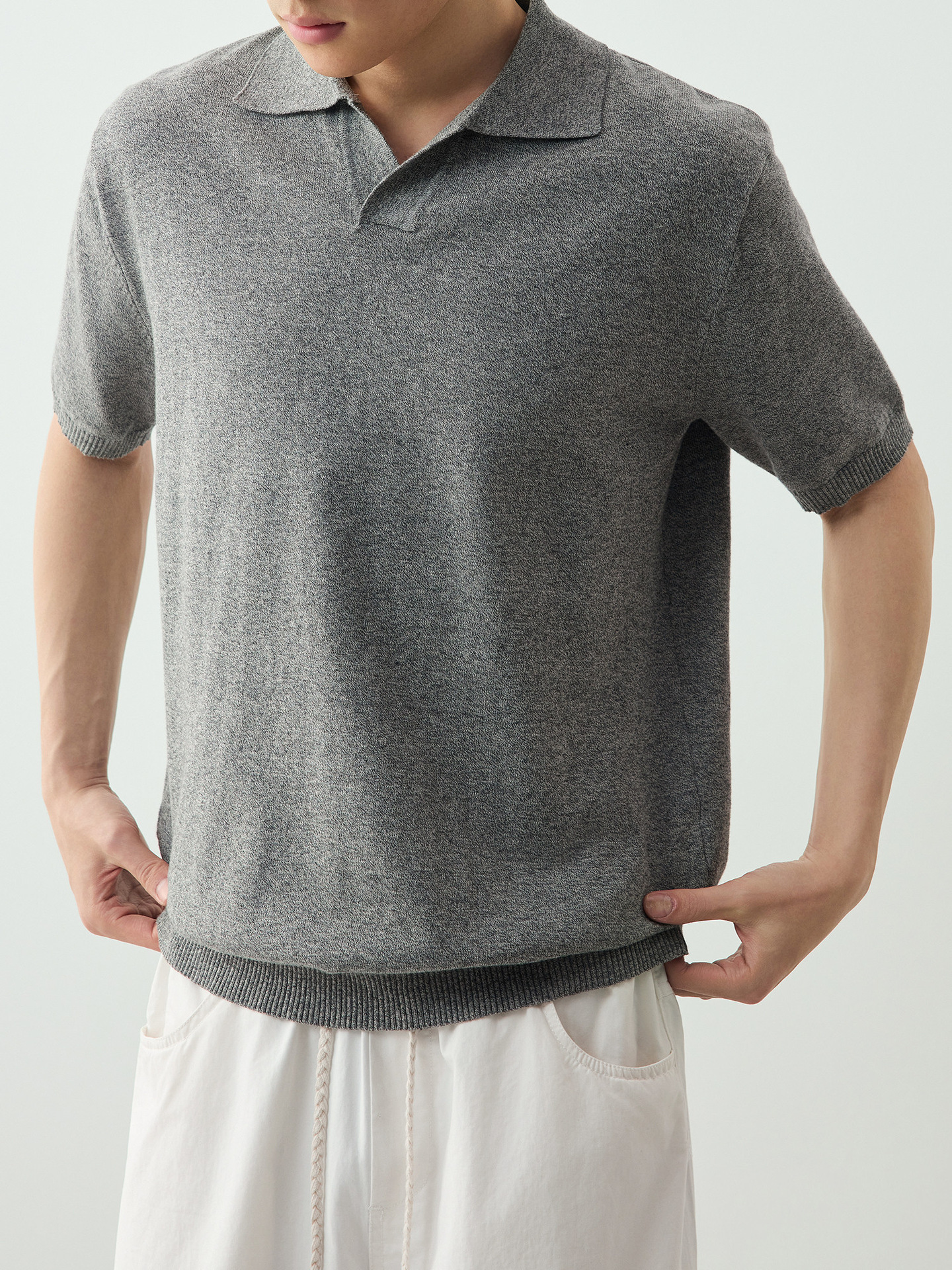 Áo polo nam cổ bẻ tay ngắn kiểu hải âu, chất liệu cotton thoáng mát — đen