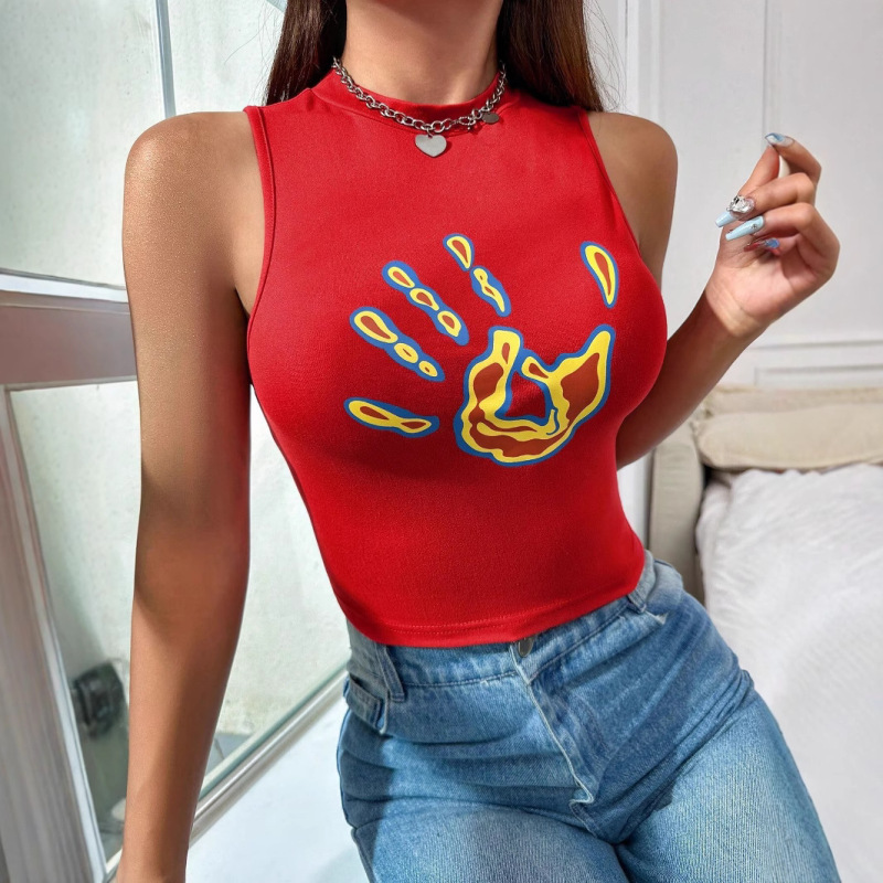Women's Vest Amazon Fitted Base Layer Top with Slim Fit Short Half-High Collar Sleeveless Denim Dress