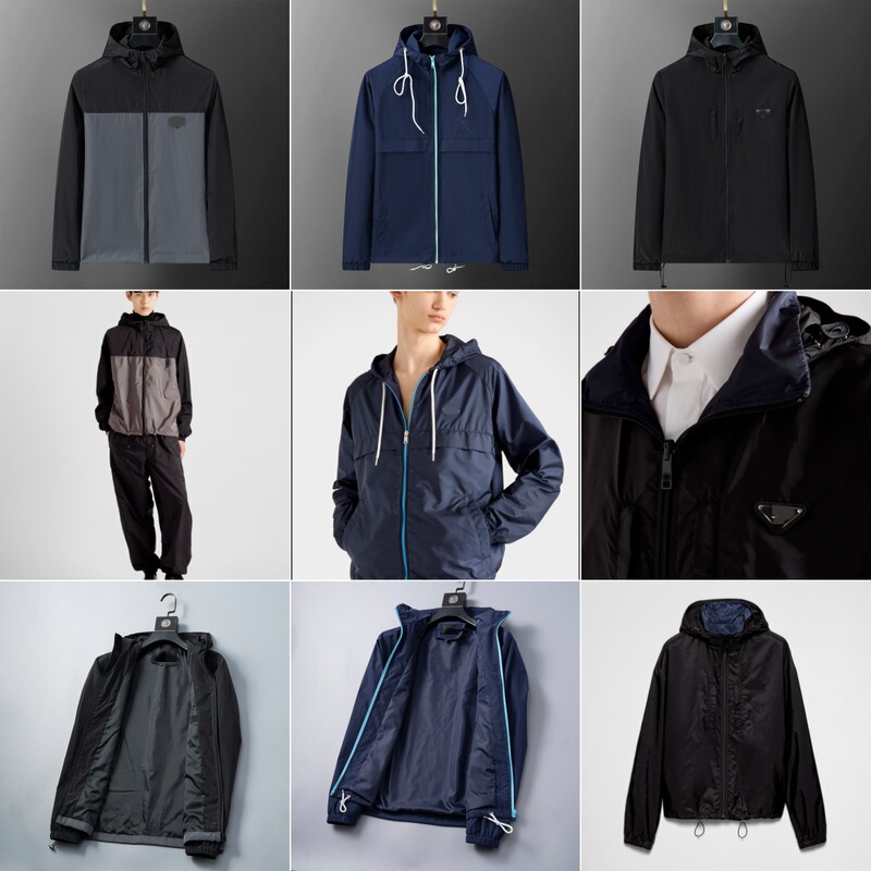 Correct Version Men's Jacket High Quality Solid Color Color Matching Outdoor Sports Jacket Jacket Hooded Windproof Fashion 2