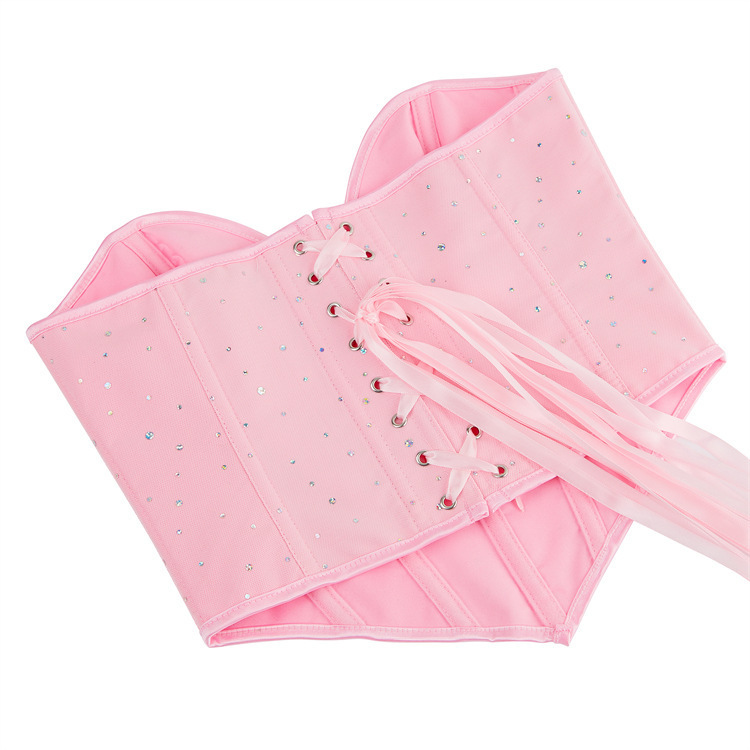 Nuevo diamante decoración damas para limpiar el pecho cintura sexy soporte de pecho plástico chaqueta AliExpress suministro de comercio electrónico transfronterizo