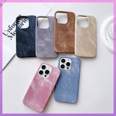 適用蘋果15手機殼14promax帆布牛仔iPhone13網紅12防摔11高級感套