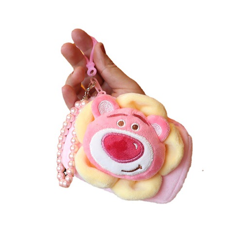 New cute pearl chain candy color coin purse ID card bag school bag pendant flower animal head student wallet