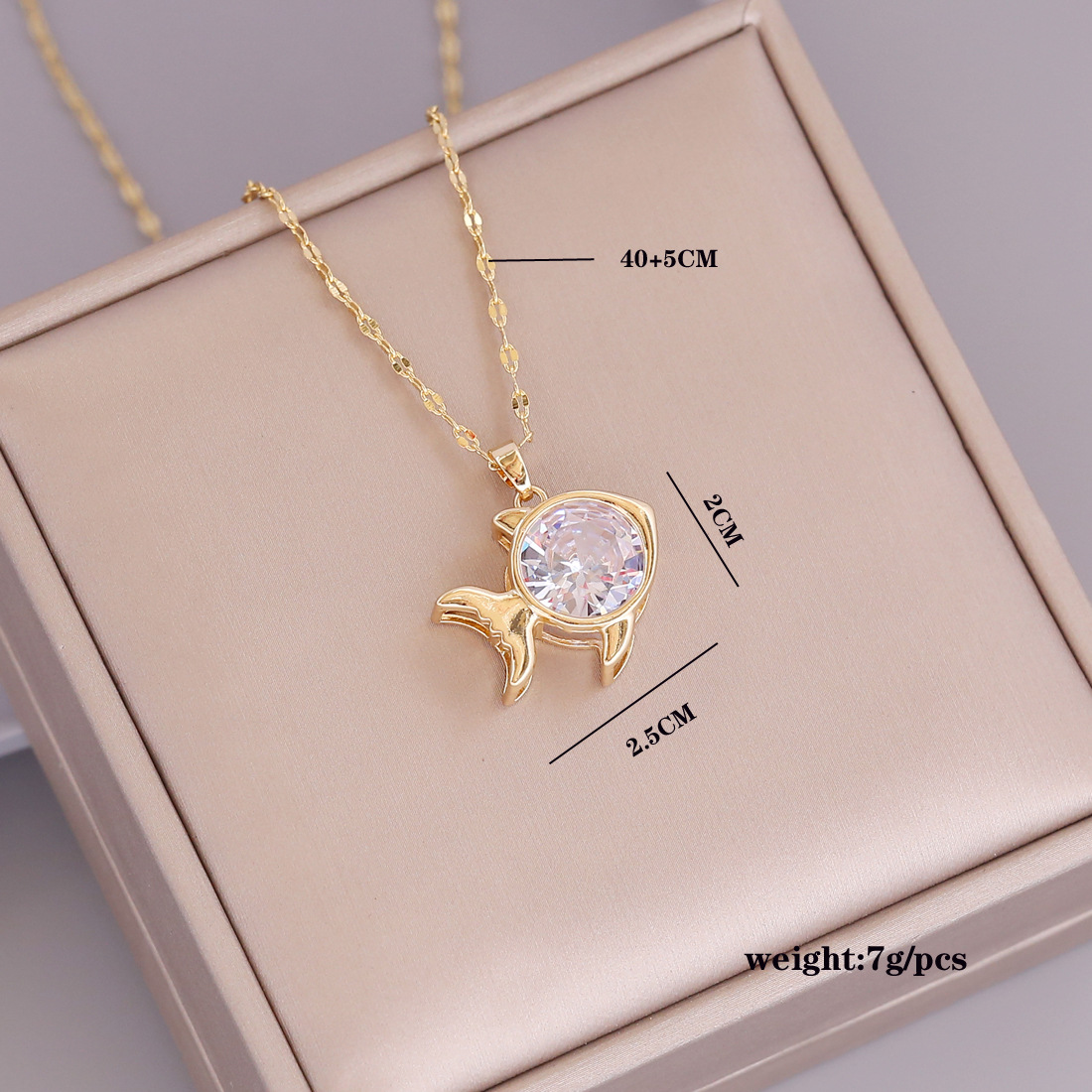 wholesale new cute fish pendent zircon 18K gold necklace Nihaojewelry