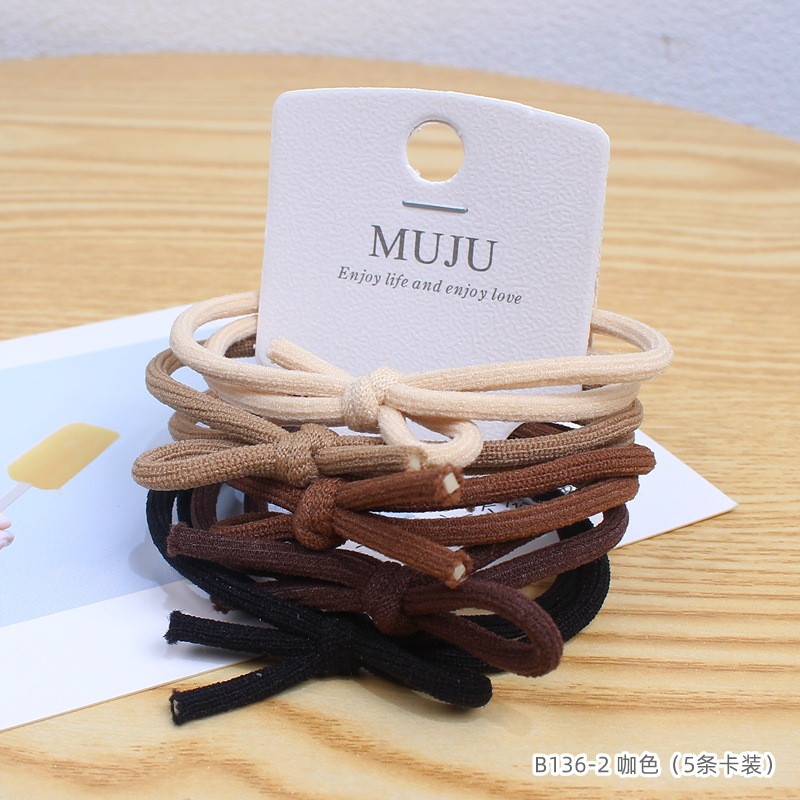 [Carga de tarjeta] sensación de alto nivel coreano de cabello de código de barras de moda de alta elasticidad de cabello anillo de cabello correa de cola de caballo