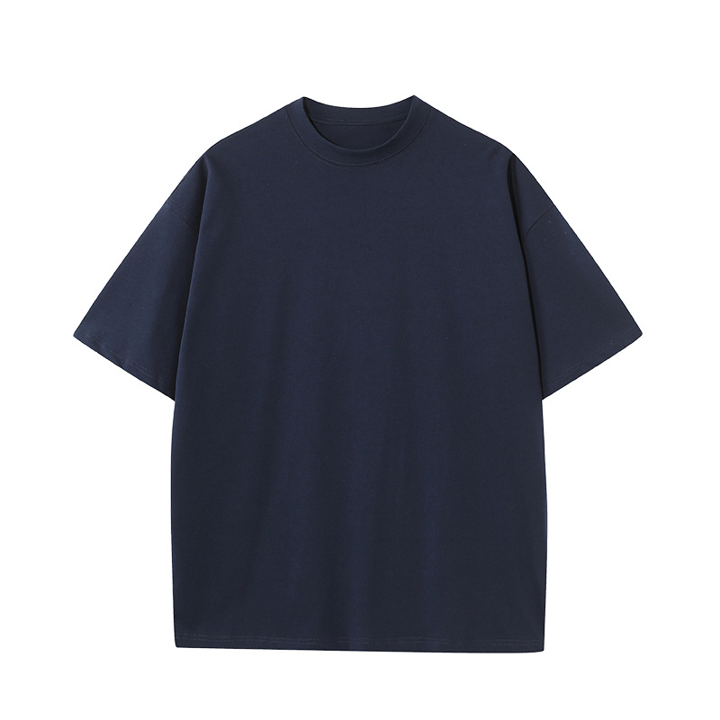 Camiseta de Marca Moderna, Gruesa, de Color Sólido, Transpirable y Absorbente de Sudor, Camiseta de Manga Corta con Cuello Redondo de Algodón Puro para Actividades de Equipo y Formación de Equipos, Personalizable