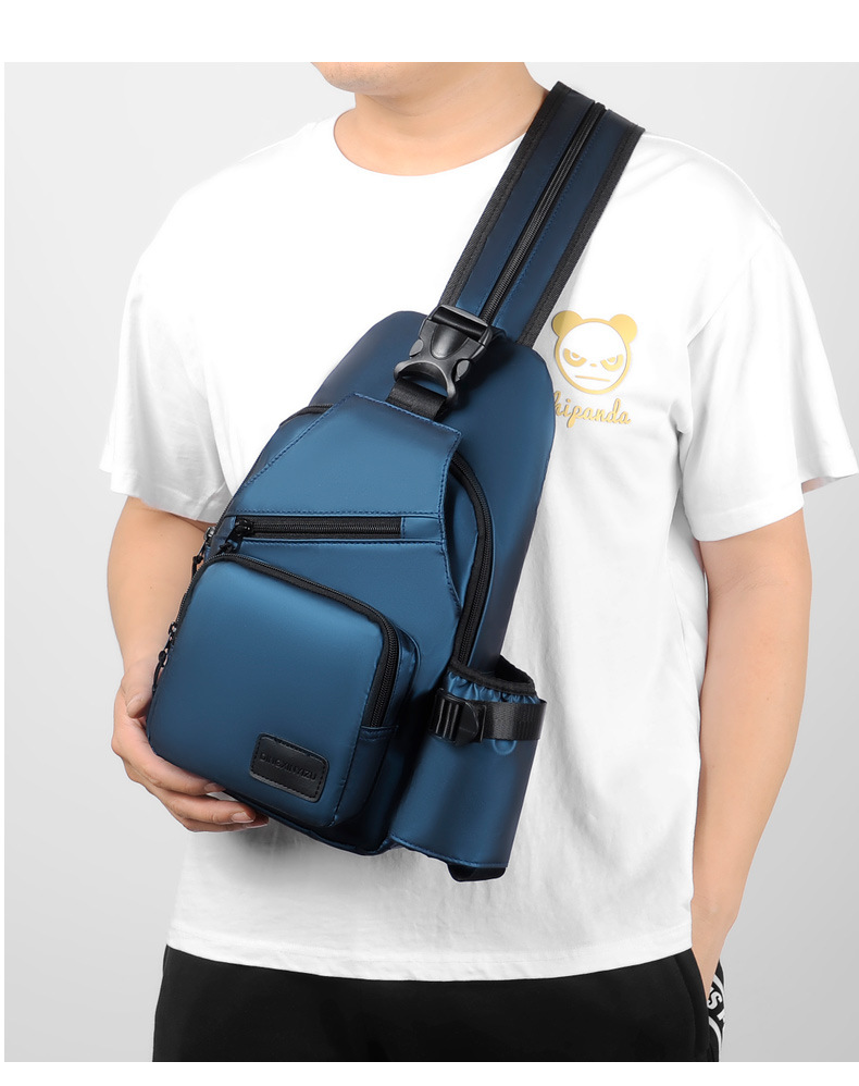 Wholesale new large-capacity men's chest bags, single-shoulder crossbody water cup bags, multi-functional waterproof outdoor small backpacks undefined