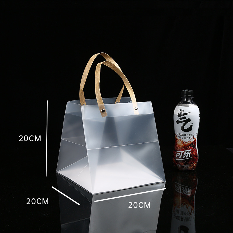 スポット卸売 pp 透明ハンドバッグつや消し pvc プラスチックギフトバッグ結婚式のキャンディーギフトバッグカスタマイズ|undefined